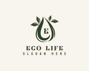 Eco Leaf Droplet logo design