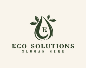 Eco Leaf Droplet logo design