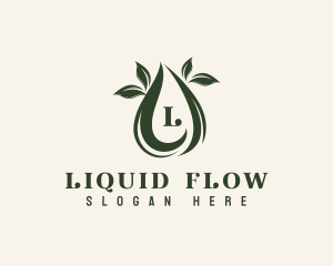 Eco Leaf Droplet logo design