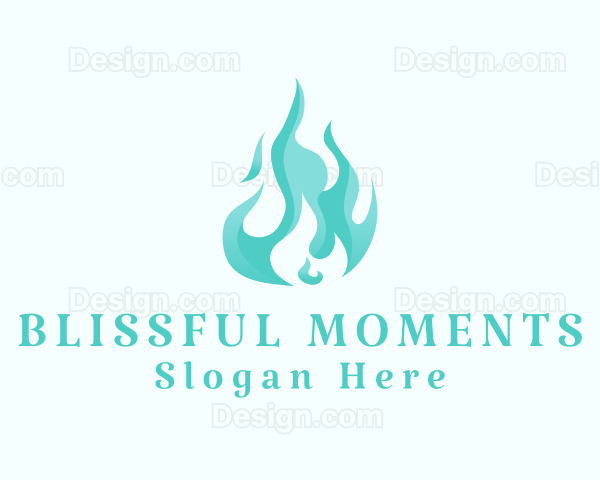Blue Fire Flame Fuel Logo