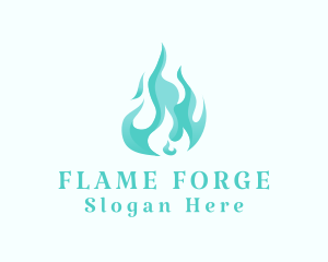 Blue Fire Flame Fuel  logo design