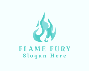 Blue Fire Flame Fuel  logo design