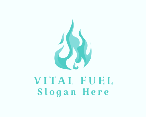 Blue Fire Flame Fuel  logo design