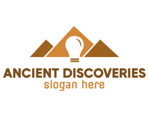 Ancient Pyramid Light Bulb logo design