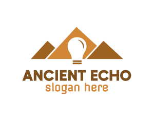 Ancient Pyramid Light Bulb logo design