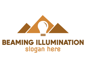 Ancient Pyramid Light Bulb logo design