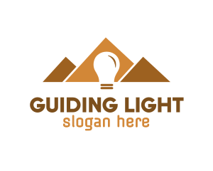 Ancient Pyramid Light Bulb logo design