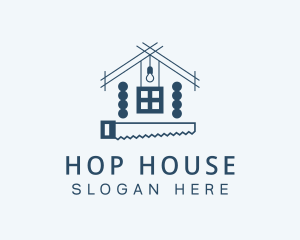 Blue House Construction logo design