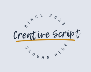 Brush Script Business logo design