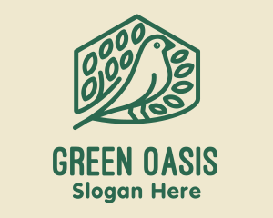 Green Birdhouse Monoline logo design