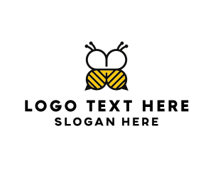 Bee Four Leaf Clover Logo