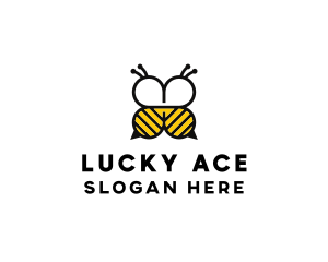 Bee Four Leaf Clover logo design