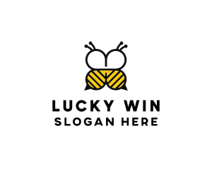 Bee Four Leaf Clover logo design