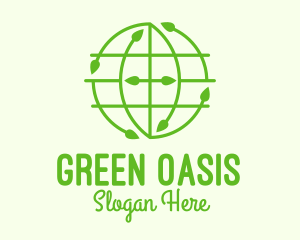 Green Nature Conservation Globe logo design