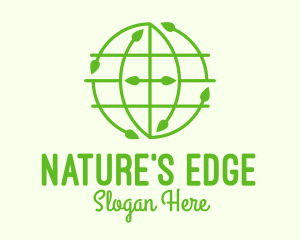 Green Nature Conservation Globe logo design