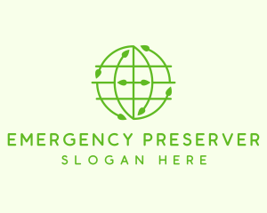 Green Nature Conservation Globe logo design