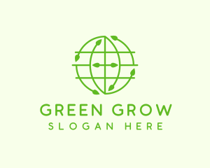 Green Nature Conservation Globe logo design