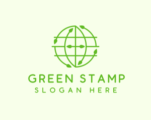 Green Nature Conservation Globe logo design