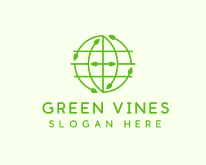 Green Nature Conservation Globe logo design