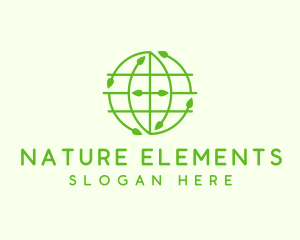 Green Nature Conservation Globe logo design