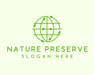 Green Nature Conservation Globe logo design