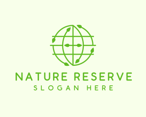 Green Nature Conservation Globe logo design