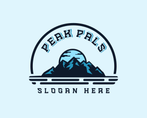 Camping Mountain Peak logo design