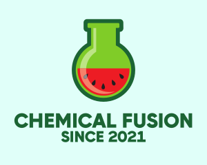 Lab Flask Watermelon logo design