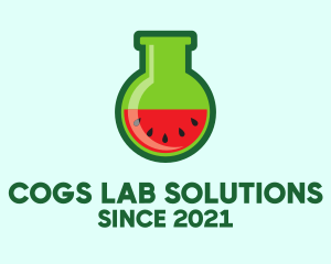 Lab Flask Watermelon logo design