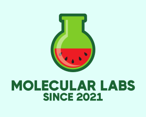 Lab Flask Watermelon logo design