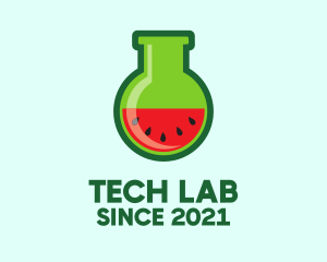 Lab Flask Watermelon logo design