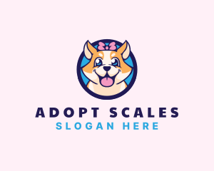 Pet Dog Ribbon Grooming logo design