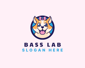 Pet Dog Ribbon Grooming logo design