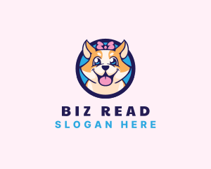 Pet Dog Ribbon Grooming logo design