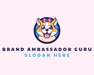 Pet Dog Ribbon Grooming logo design