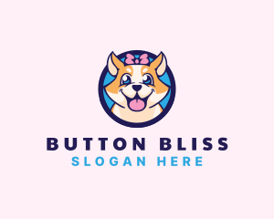 Pet Dog Ribbon Grooming logo design