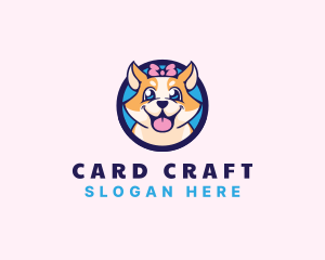 Pet Dog Ribbon Grooming logo design