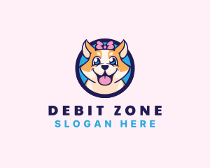 Pet Dog Ribbon Grooming logo design