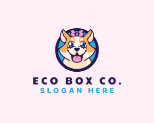 Pet Dog Ribbon Grooming logo design