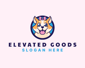 Pet Dog Ribbon Grooming logo design