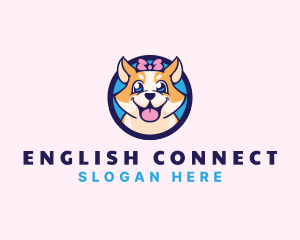 Pet Dog Ribbon Grooming logo design