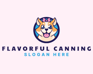 Pet Dog Ribbon Grooming logo design