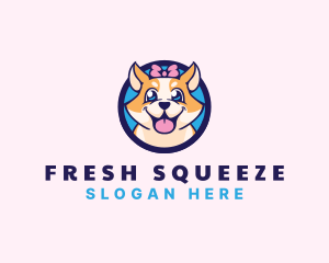 Pet Dog Ribbon Grooming logo design