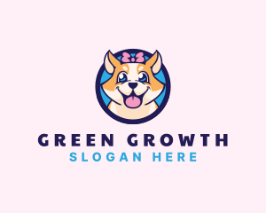 Pet Dog Ribbon Grooming logo design