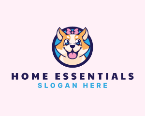 Pet Dog Ribbon Grooming logo design