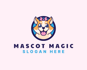 Pet Dog Ribbon Grooming logo design