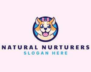 Pet Dog Ribbon Grooming logo design