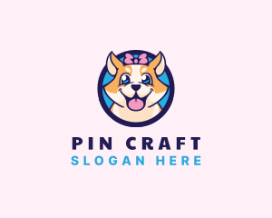 Pet Dog Ribbon Grooming logo design