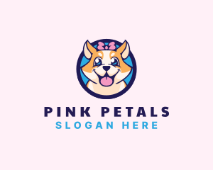 Pet Dog Ribbon Grooming logo design