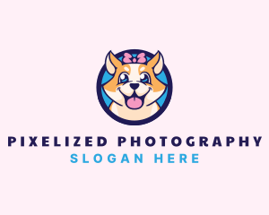 Pet Dog Ribbon Grooming logo design